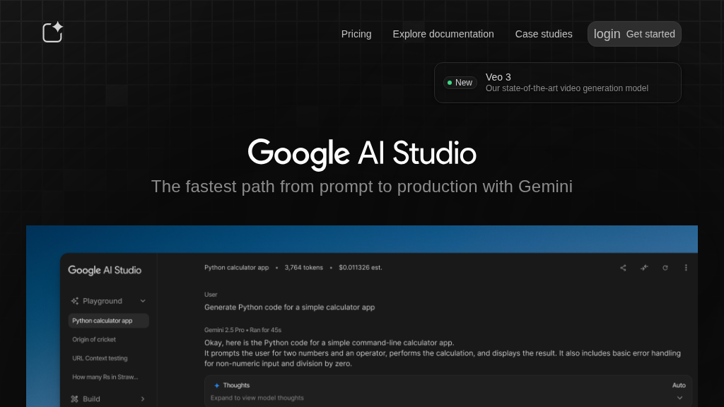 Google AI Studio 截圖