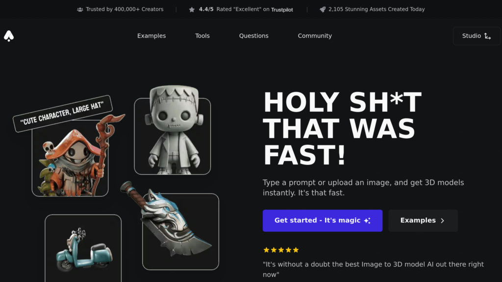 3D AI Studio Screenshot