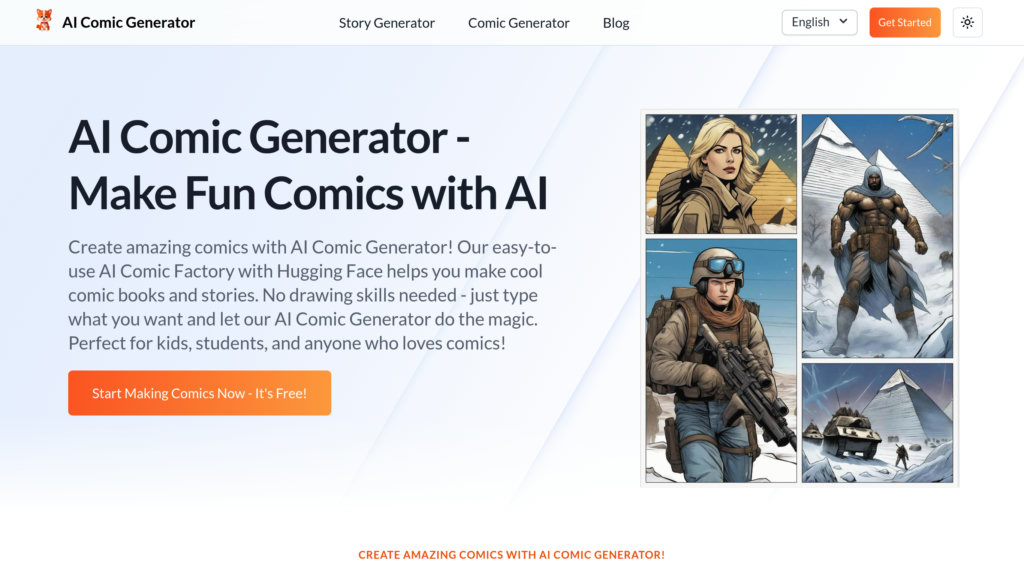 AI Comic Generator Screenshot