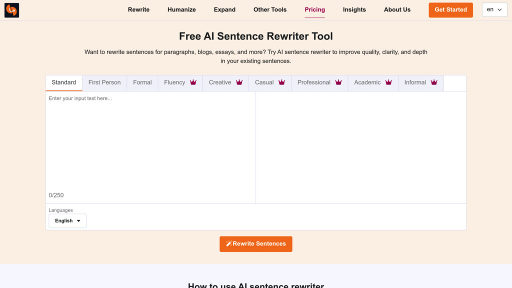 AI Sentence Rewriter 截圖