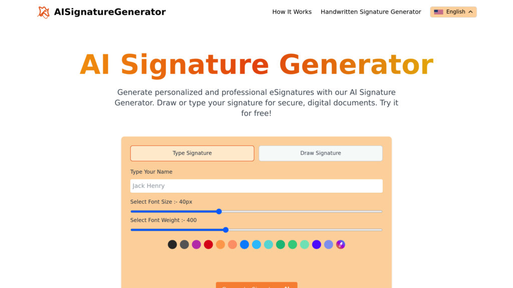 AI Signature Generator 截圖