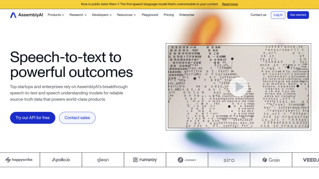 AssemblyAI Screenshot