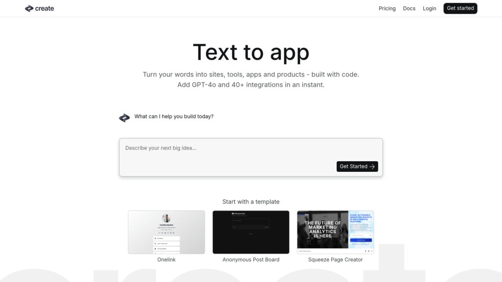 Create.xyz 截圖