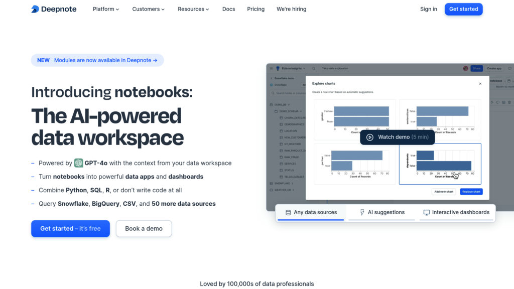 Deepnote 截圖