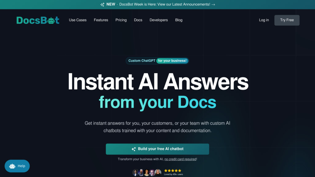 DocsBot AI 截圖