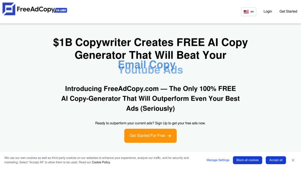 FreeAdCopy Screenshot