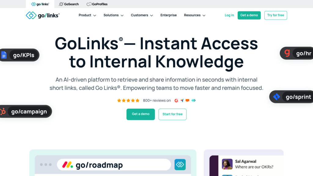 GoLinks 截圖
