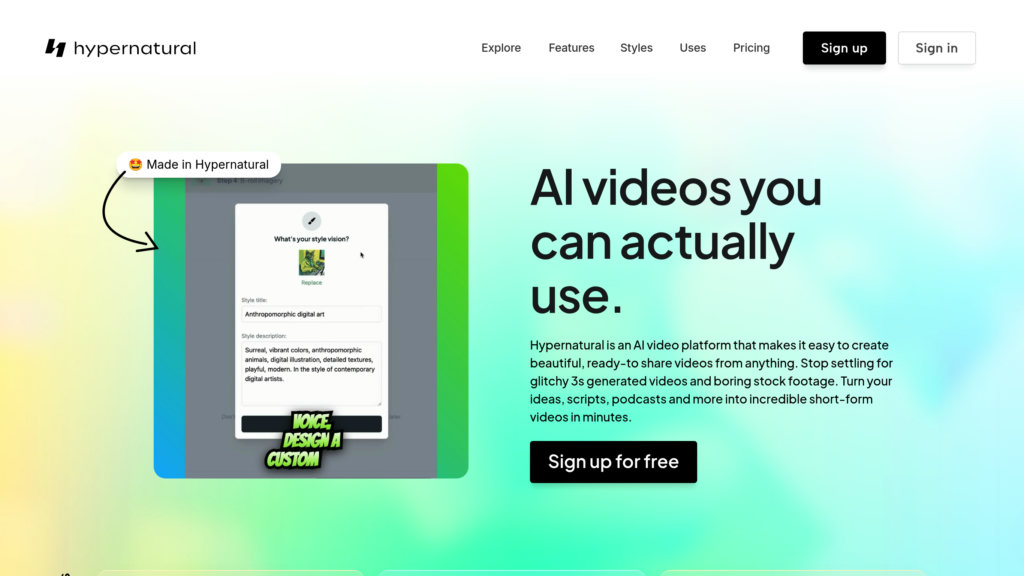 Hypernatural AI 截圖