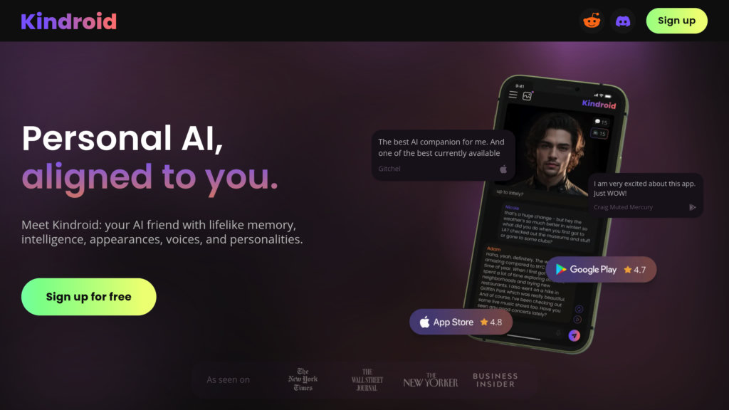 Kindroid AI 截圖