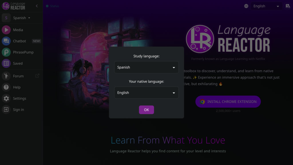 Language Reactor 截圖