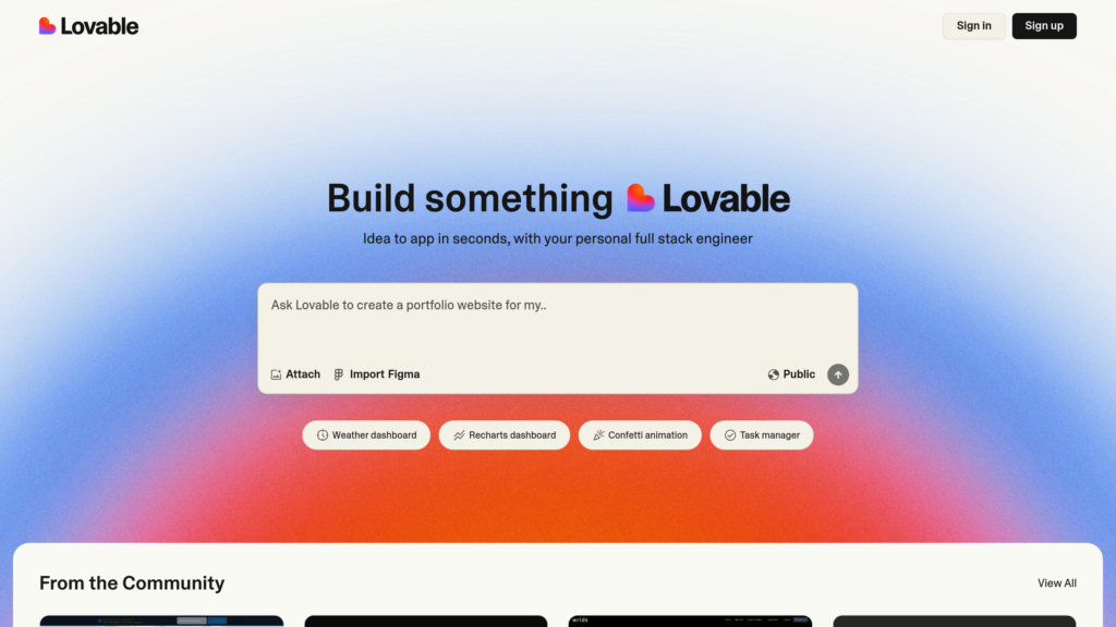 Lovable 截圖