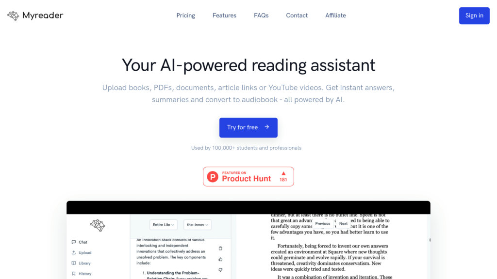Myreader AI 截圖