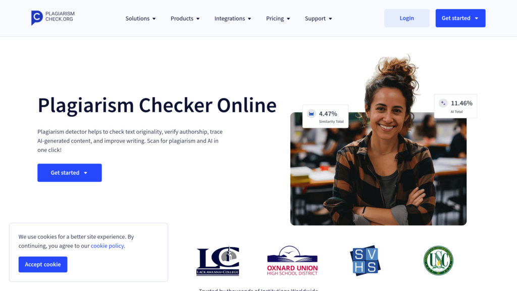 PlagiarismCheck.org 截圖