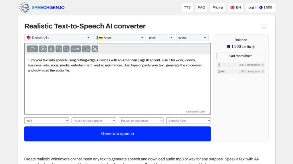 SpeechGen 截圖