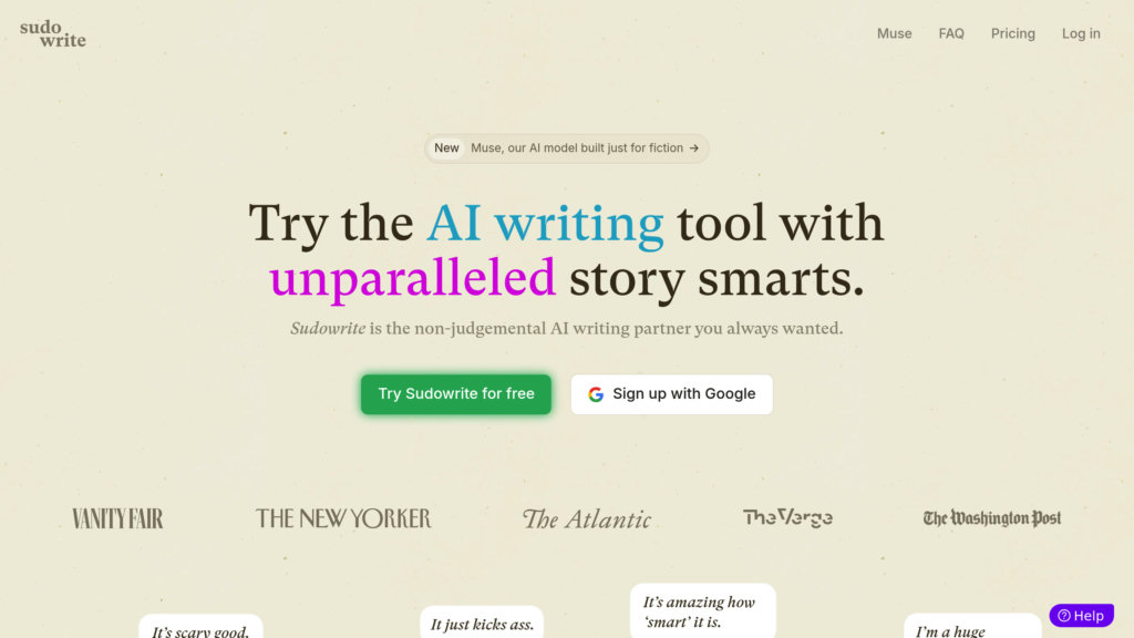 Sudowrite 截圖