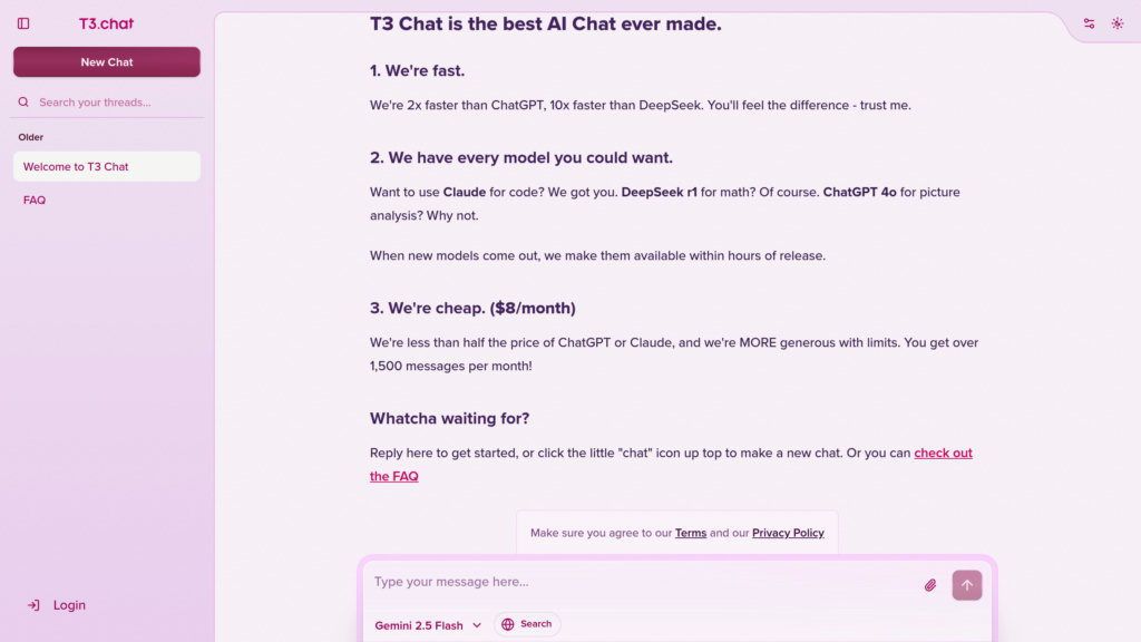 T3 Chat 截圖