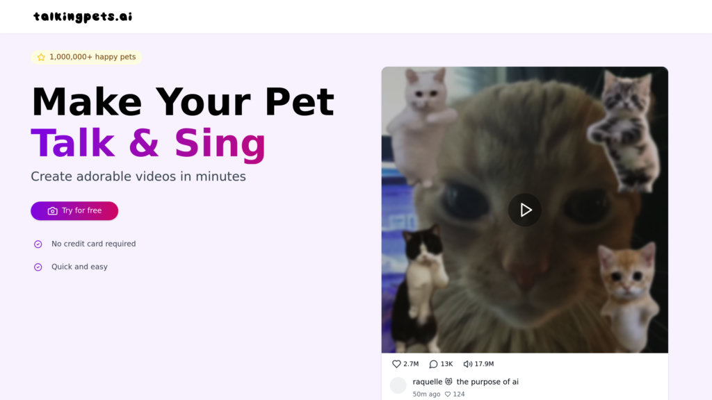 TalkingPets.ai 截圖