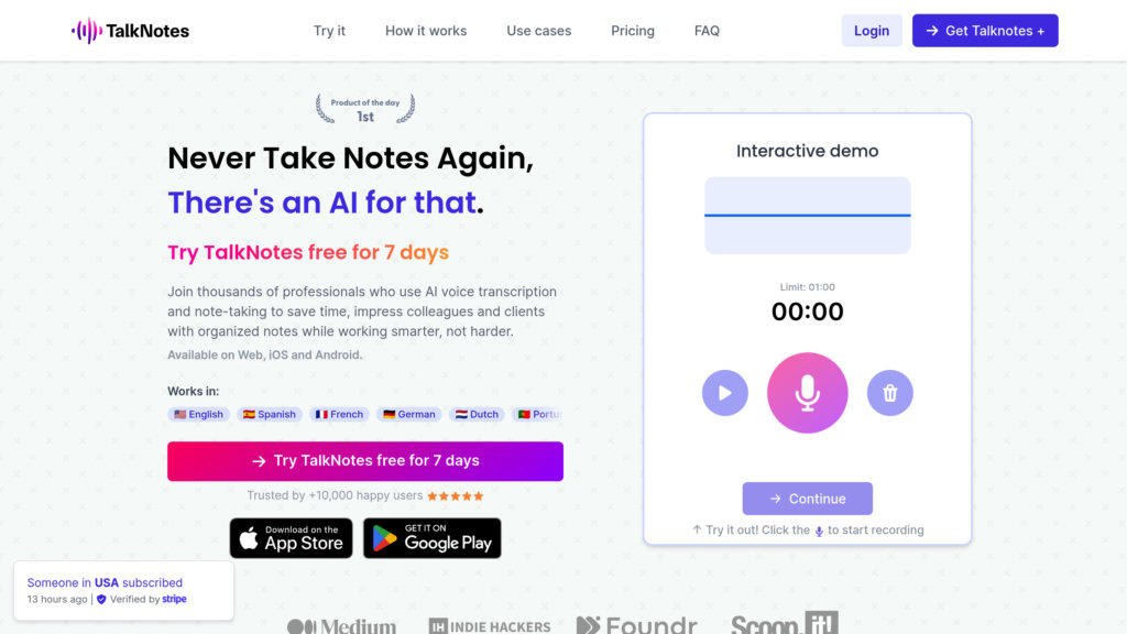 TalkNotes 截圖
