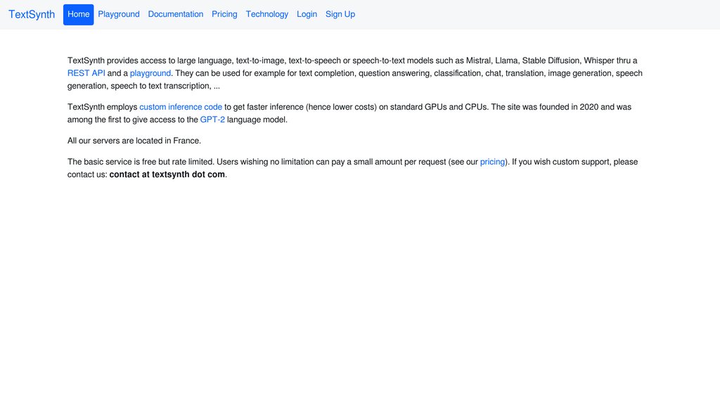 TextSynth Screenshot