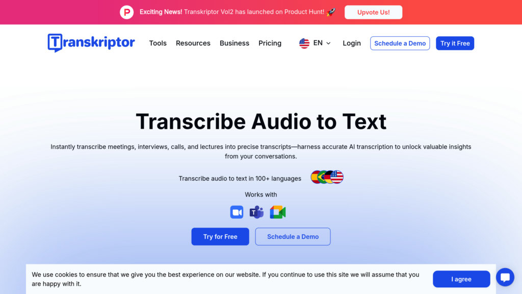 Transkriptor Screenshot